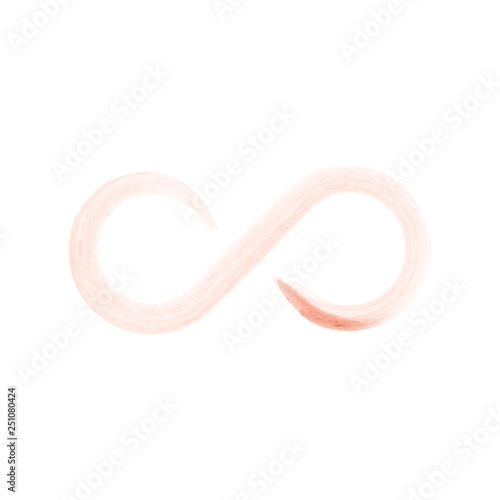 Pink infinity symbol icon. Hand drawn watercolor vectori illustration