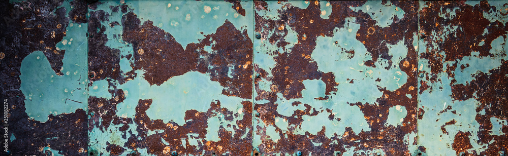 Rusty brown-cyan wall background Rusty brown-cyan wall background
