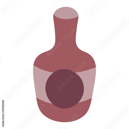 Bottle of wine isolated on white background. Vector illustration.