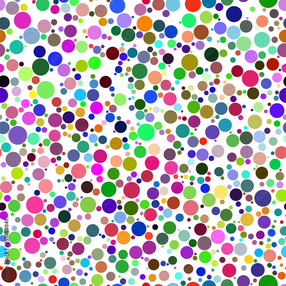 Abstract seamless pattern of circles of different sizes in various colors Abstract seamless pattern of circles of different sizes in various colors
