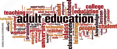 Adult education word cloud