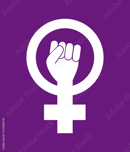 Female woman feminism protest hand icon vector