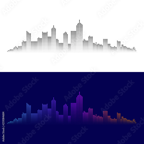 City Modern Abstract Halftone Dots Background