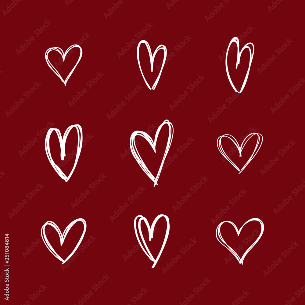 Hand drawn heart doodles Hand drawn heart doodles