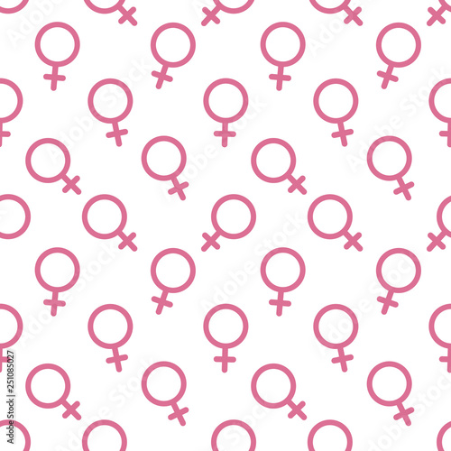 Female sex symbol icon seamless pattern vector background