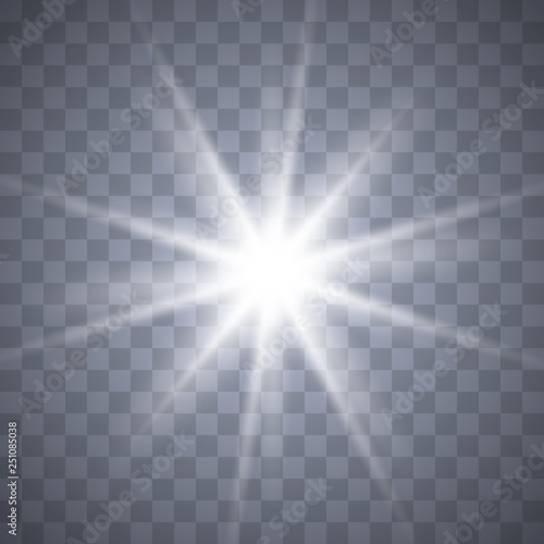 Glowing light burst explosion