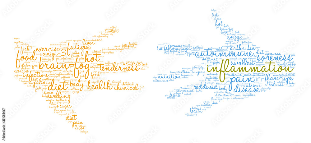 Fototapeta premium Inflammation Word Cloud on a white background. 