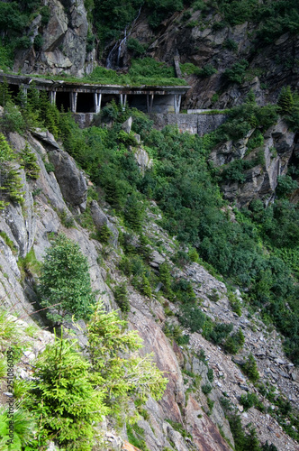 A part of the Transfagarasan Romania with concrete tunnel