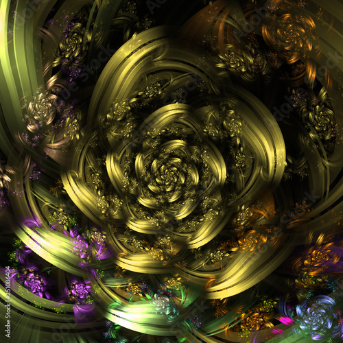 Abstract fractal spiral background  computer-generated illustration.