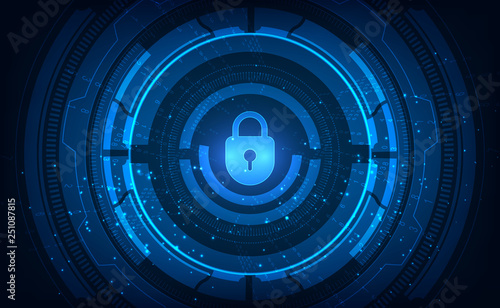 Technology security concept. Modern safety digital background. Protection system.vector illusatration