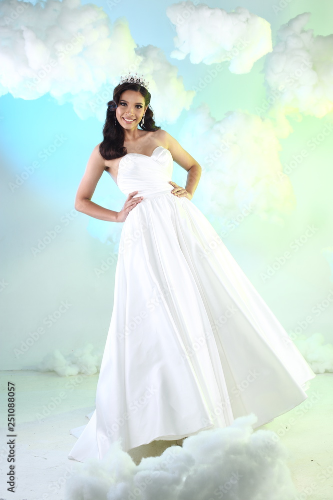 Lovely Asian Beautiful Woman bride white wedding Lovely Asian Beautiful Woman bride white wedding