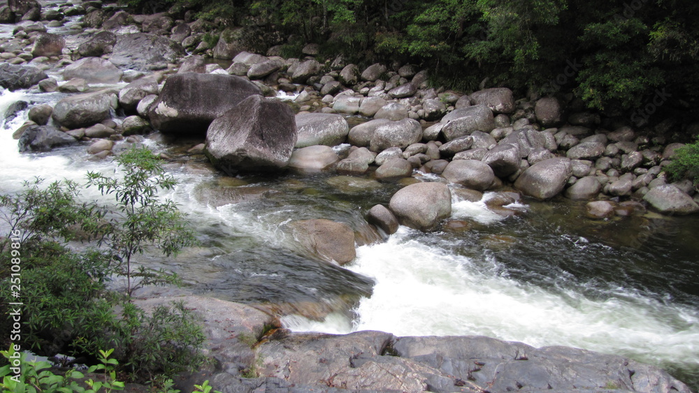 looking down at rushing water in a river