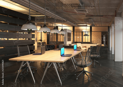 Office Photorealistic Render. 3D illustration. Meeting room.