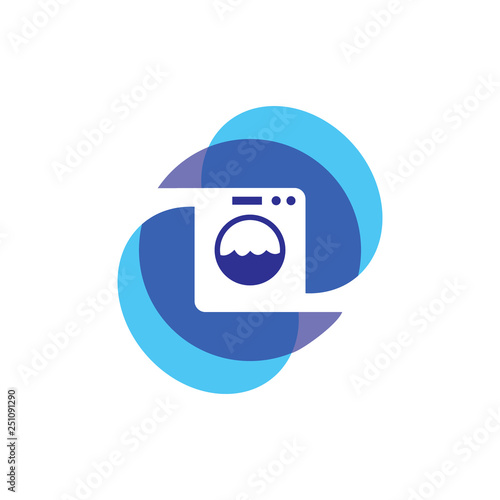 colorful laundry machine logo icon vector template
