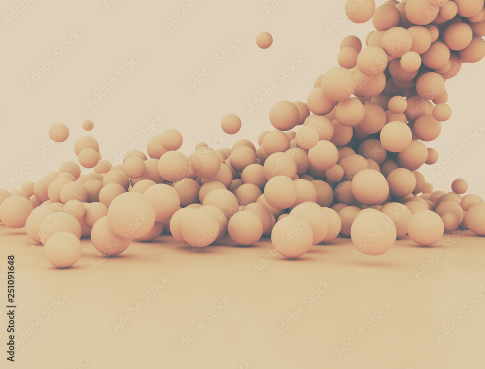 Abstract falling spheres 3d backdrop