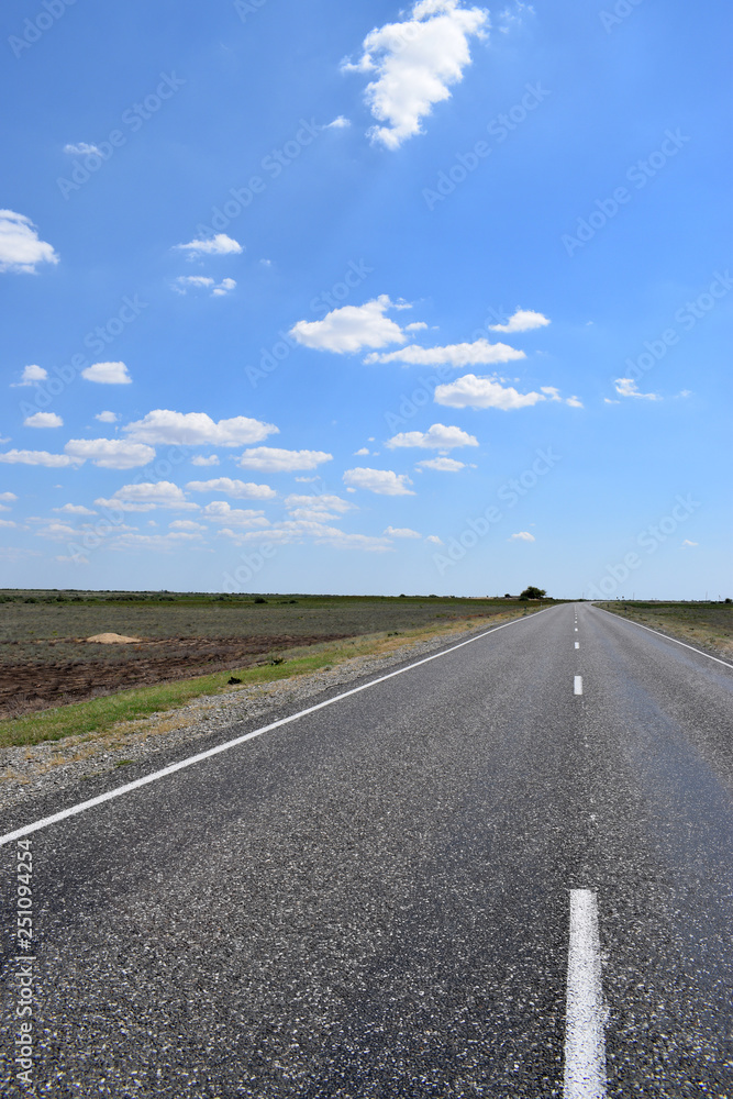 Dagestan road and blue sky