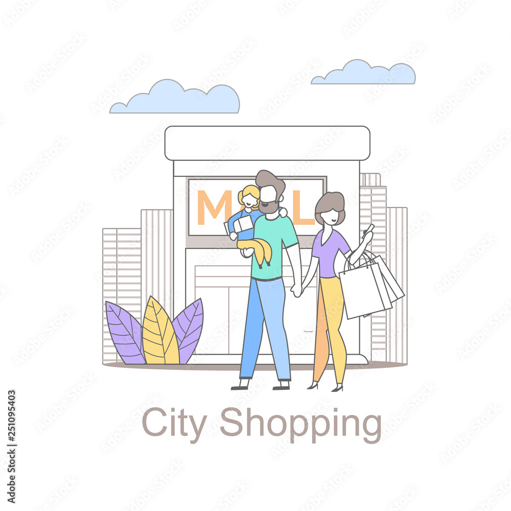 Young Family City Shopping is Becoming Popular.