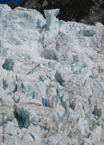 Crevasses in the ice at Franz Joseph Glacier, New Zealand