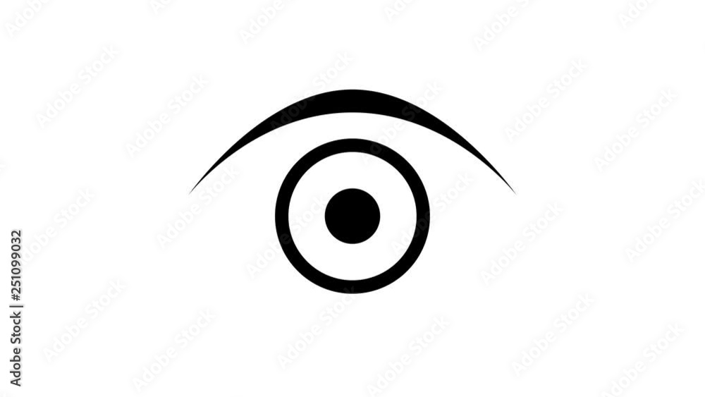 Hypnotic Blinking Eye Icon on white Background. 4K Spyware or Loading Screen Concept Animation. Hypnotic Blinking Eye Icon on white Background. 4K Spyware or Loading Screen Concept Animation.