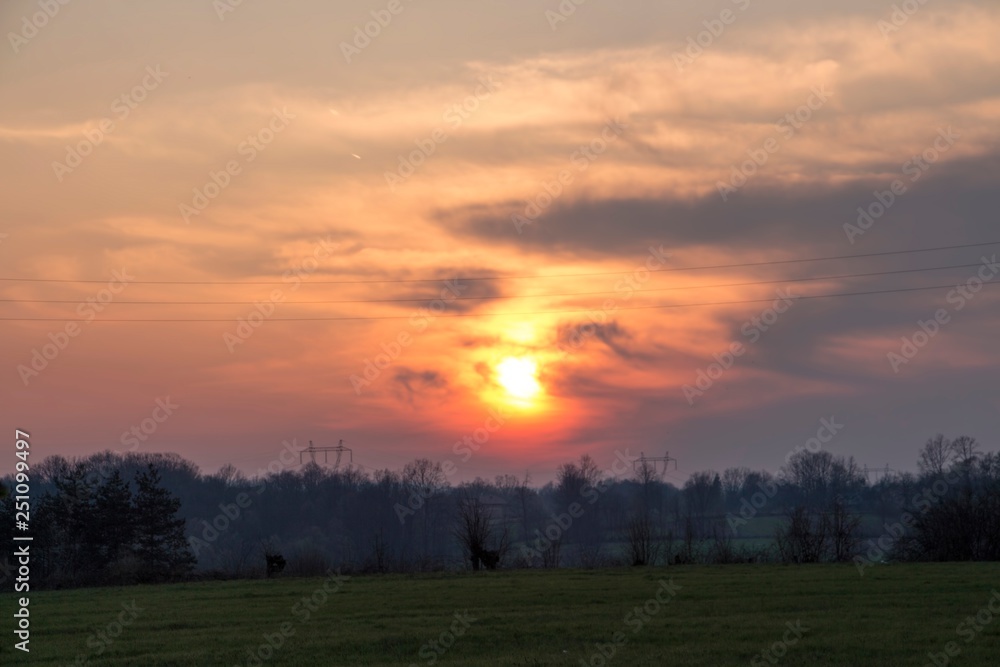 Countryside sunset