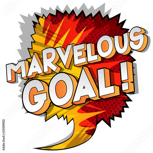 Marvelous Goal  - Vector illustrated comic book style phrase on abstract background.