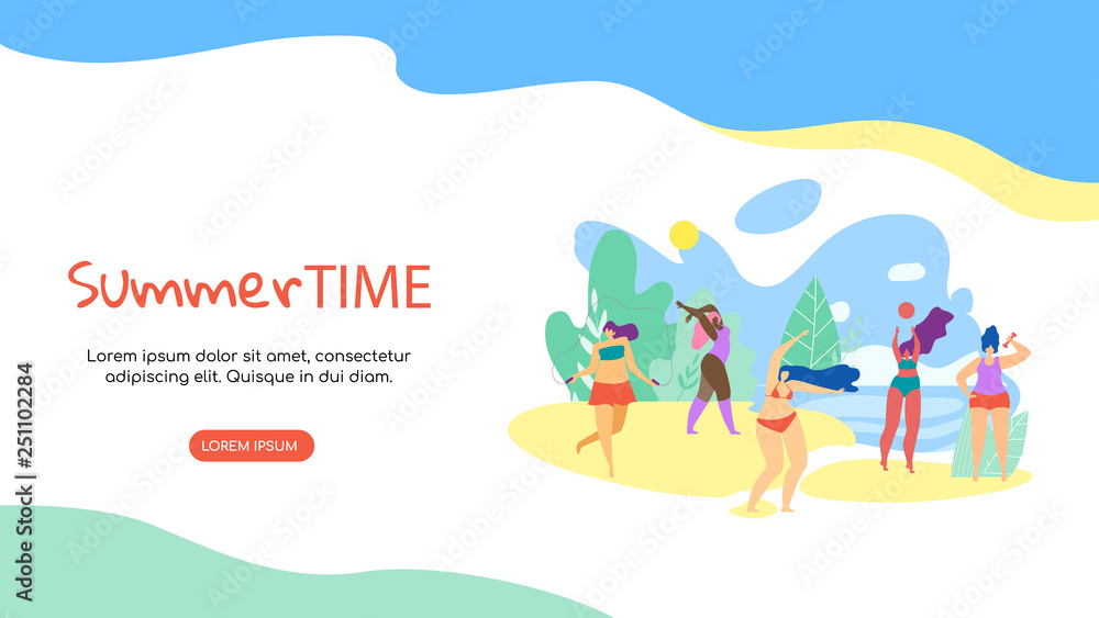 Happy Women Relaxing on Sunny Landscape Background Happy Women Relaxing on Sunny Landscape Background