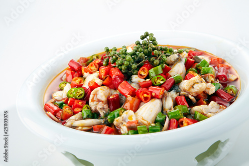 Delicious Chinese cuisine, spicy jumping frog