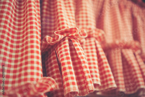 Red Plaid Plaid Curtain