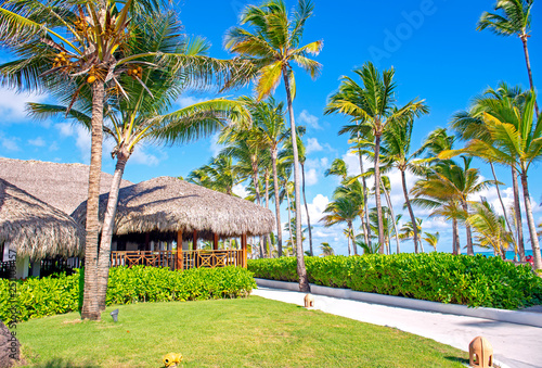 View of tropical resort in Punta Cana, Dominican Republic