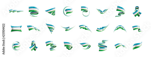 Uzbekistan flag  vector illustration on a white background