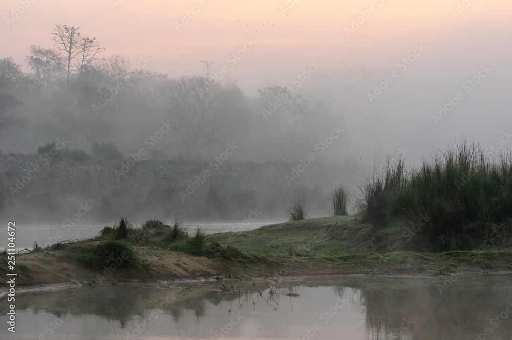 Fog over River During Sunrise