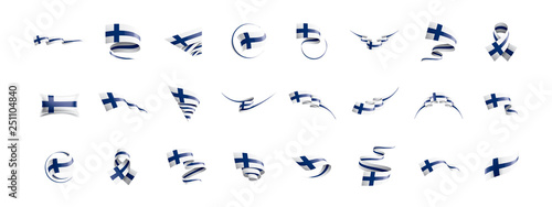 Finland flag, vector illustration on a white background