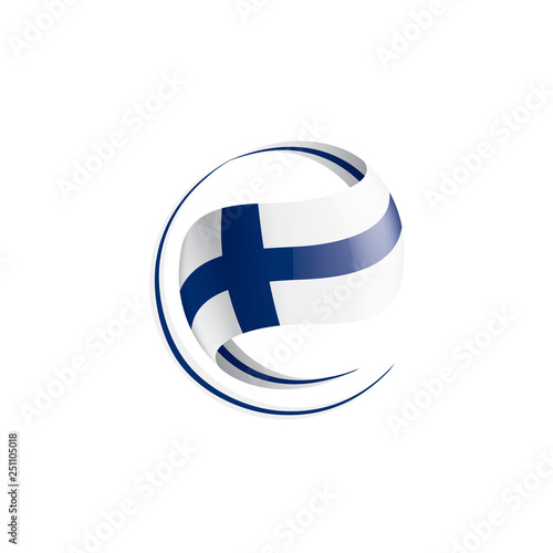 Finland flag, vector illustration on a white background