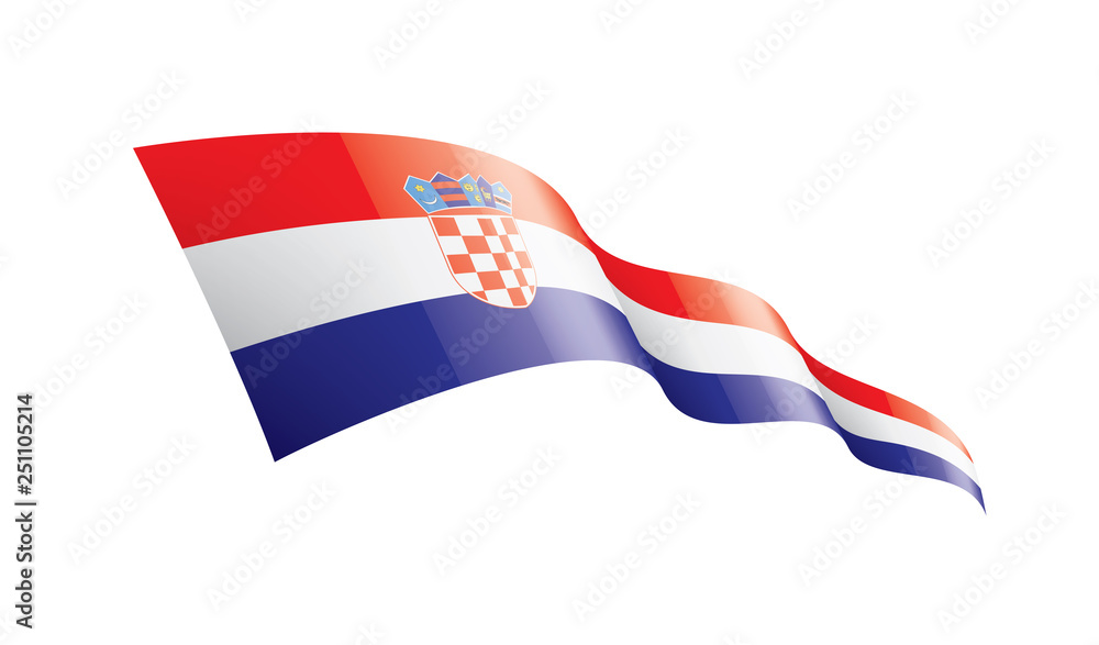 Naklejka premium Croatia flag, vector illustration on a white background