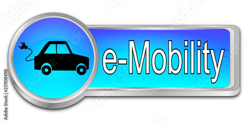 e-Mobility Button - 3D illustration