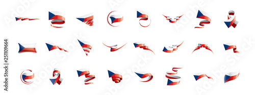 Czechia flag, vector illustration on a white background