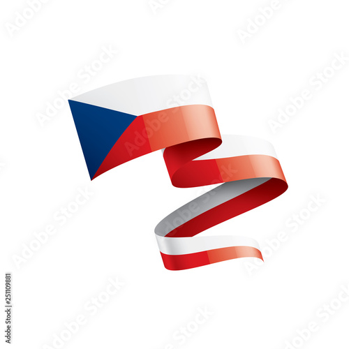 Czechia flag, vector illustration on a white background