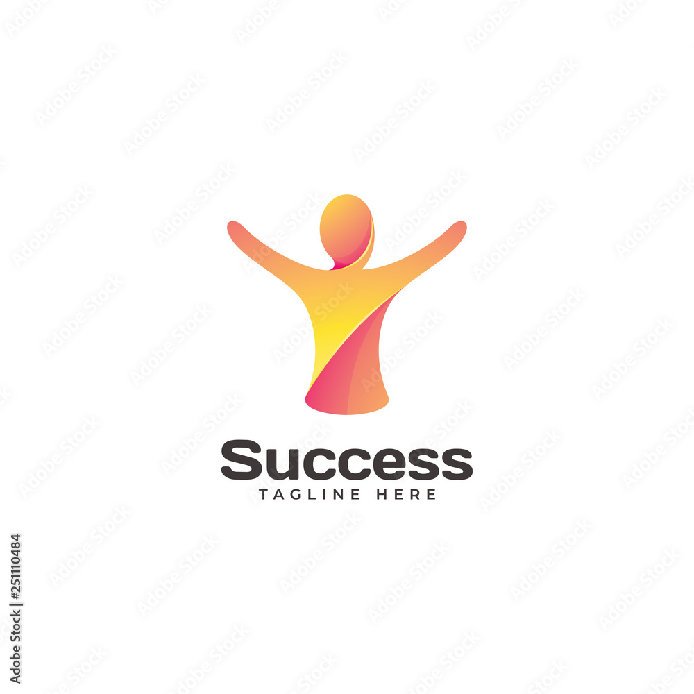 Abstract Gradient Success Human People Logo Icon Vector Abstract Gradient Success Human People Logo Icon Vector