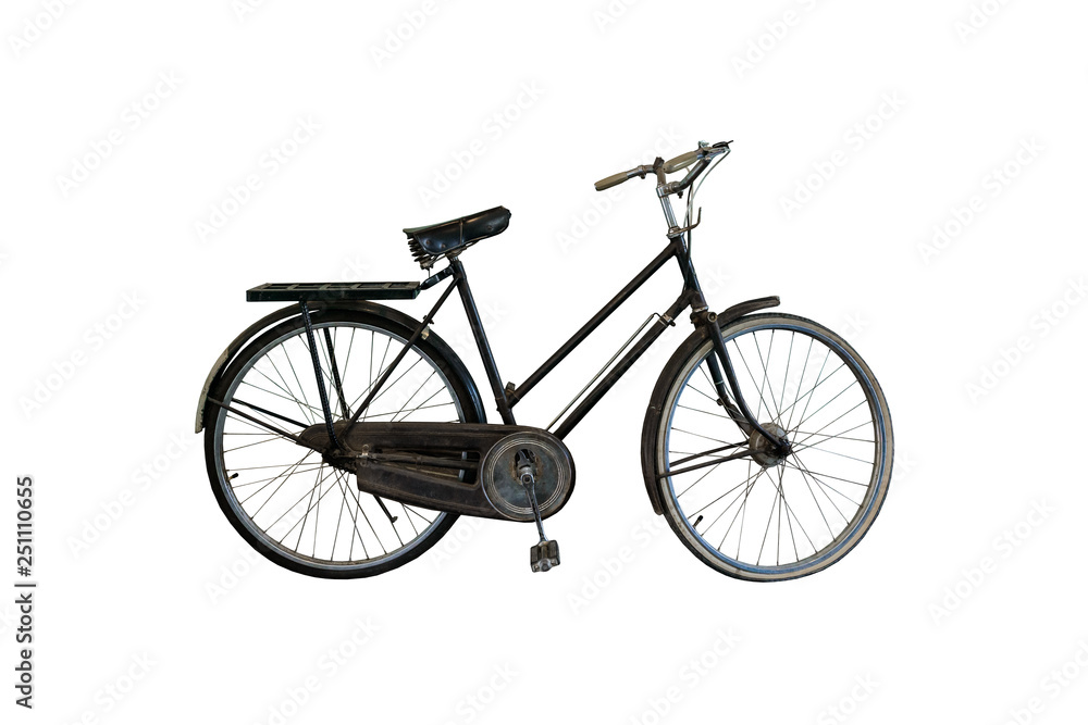 Fototapeta premium old vintage bicycle isolated on white background