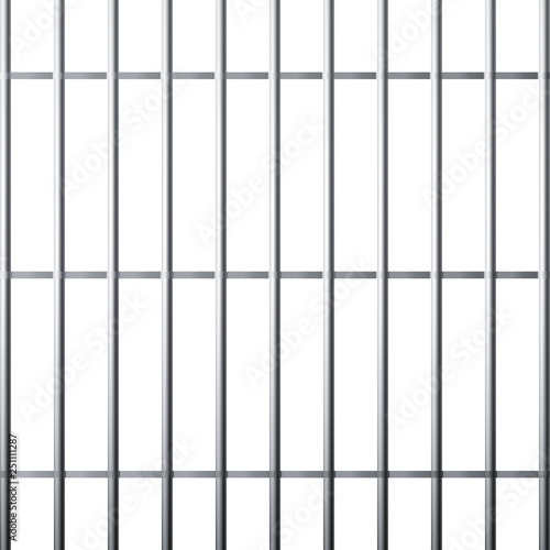 Silhouette of prison grid. Metallic cage isolated on white background. Vector illustration