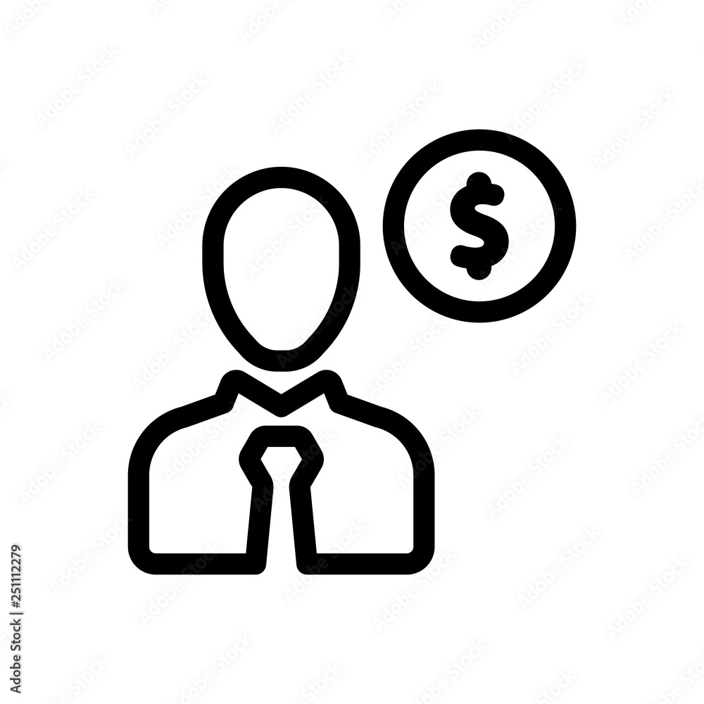 Business Investor Line Icon Business Investor Line Icon