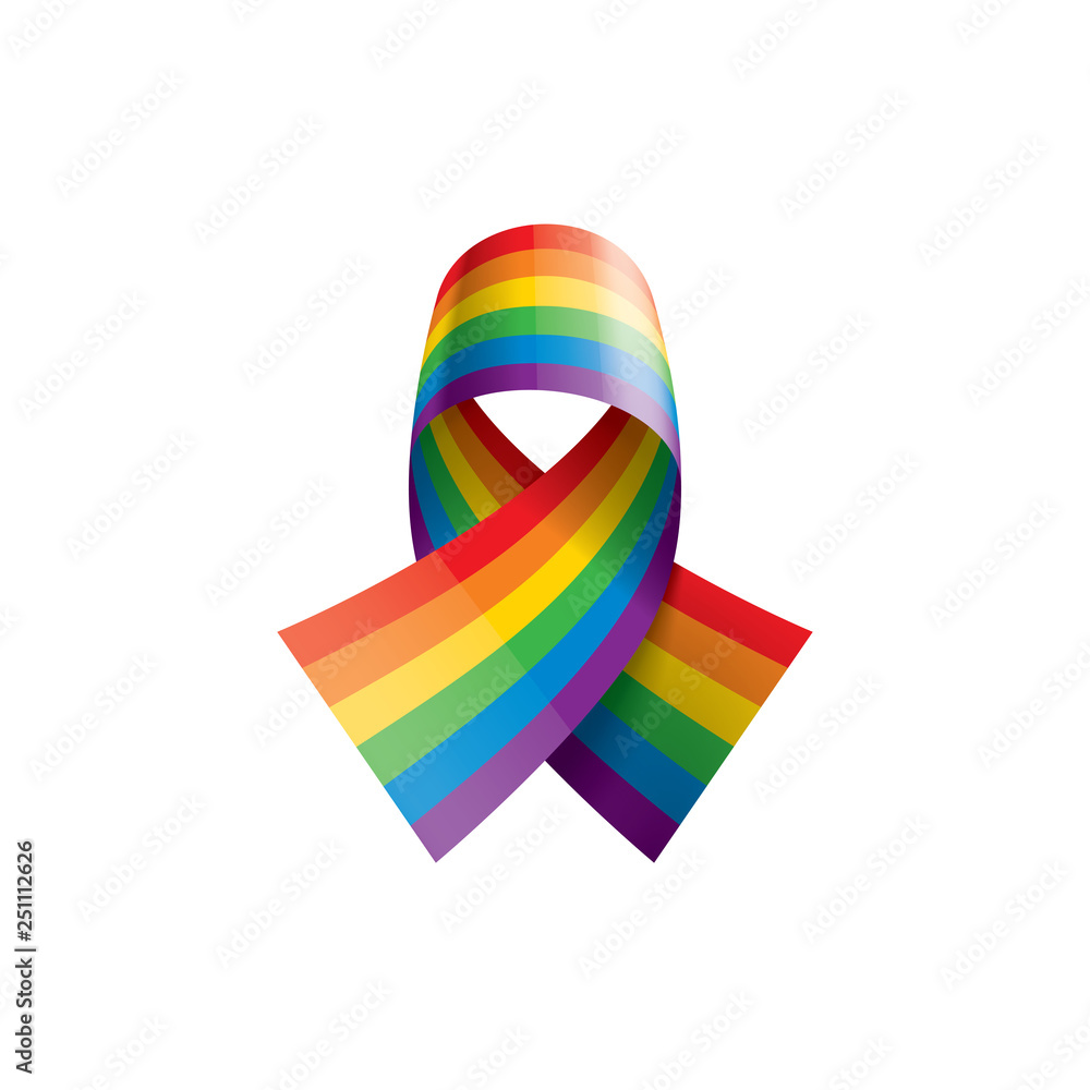 Obraz premium Vector a rainbow flag waving on white background