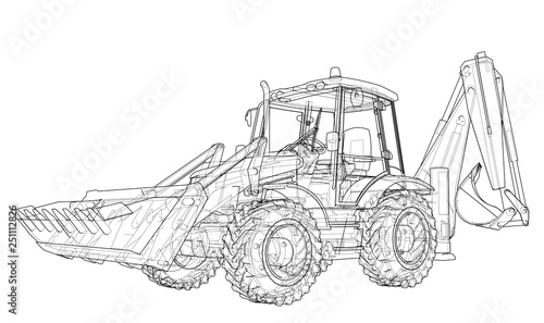 Sketch of Loading Shovel with Back Actor