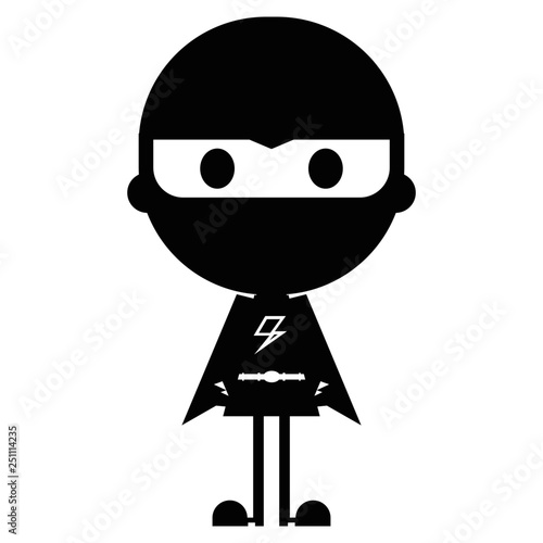 Cute Cartoon Heroic Superhero Character Silhouette
