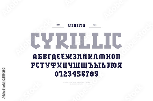 Cyrillic slab serif font in military style