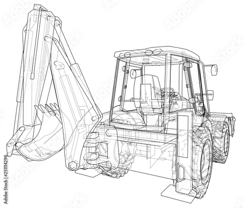 Sketch of Loading Shovel with Back Actor