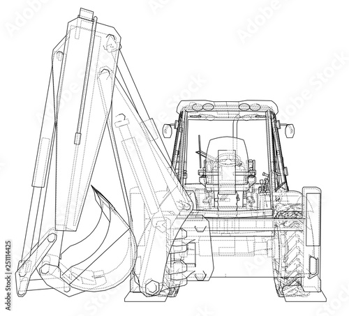 Sketch of Loading Shovel with Back Actor