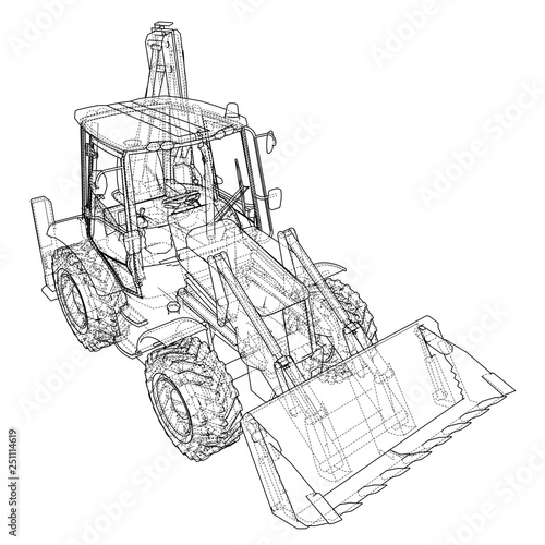 Sketch of Loading Shovel with Back Actor