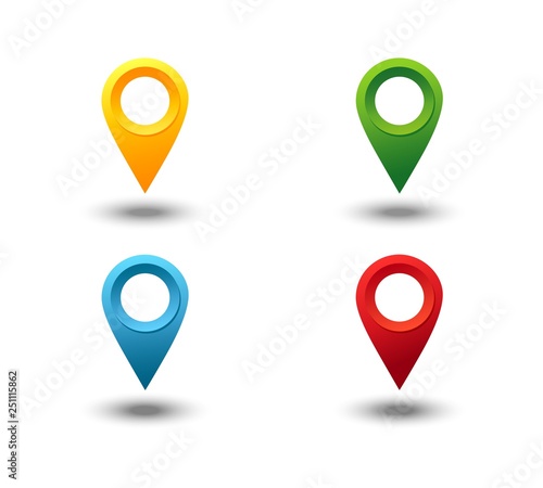 Free Download Marker 3D. Map pointer pin vector set isolated on white background. Web location point, pointer 3d arrow mark illustration set - GFXLoad