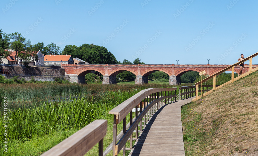 Fototapeta premium View to brick bridge.